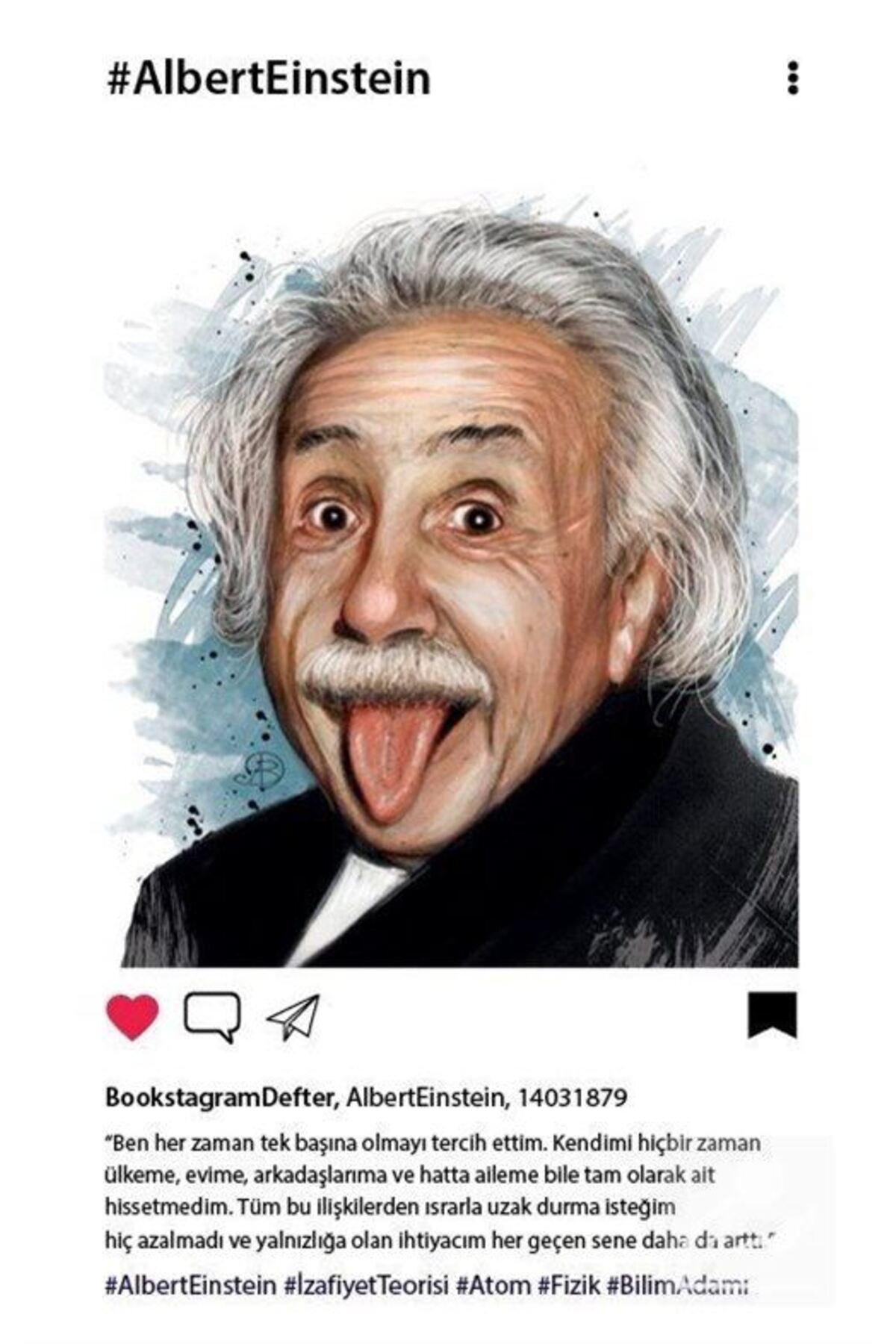 Aylak Adam Hobi-Einstein - Bookstagram Notebook 1