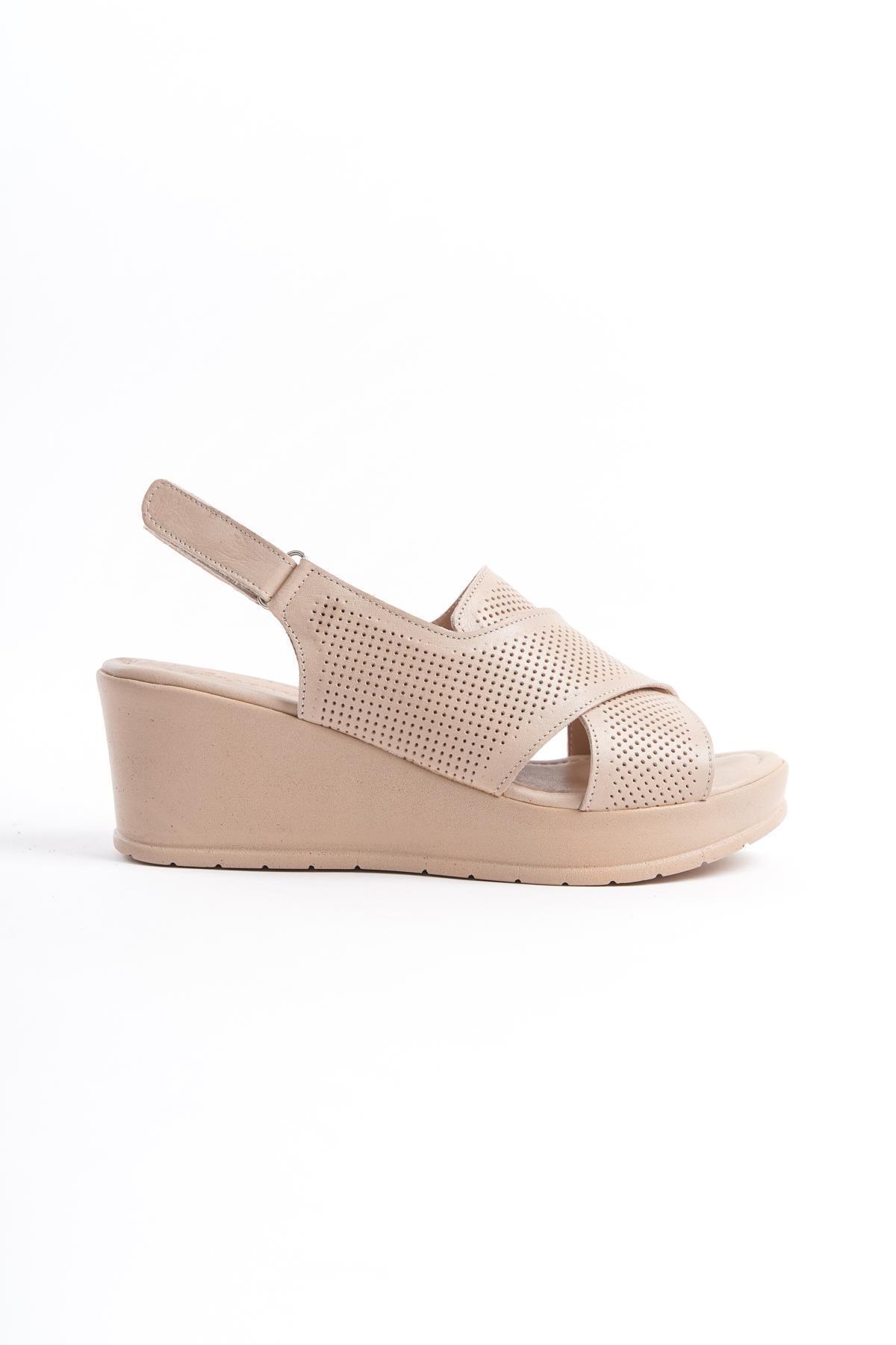 صندل زنانه بژ Çaçaroz Ayakkabı | 604136 اورجینال - تصویر 4