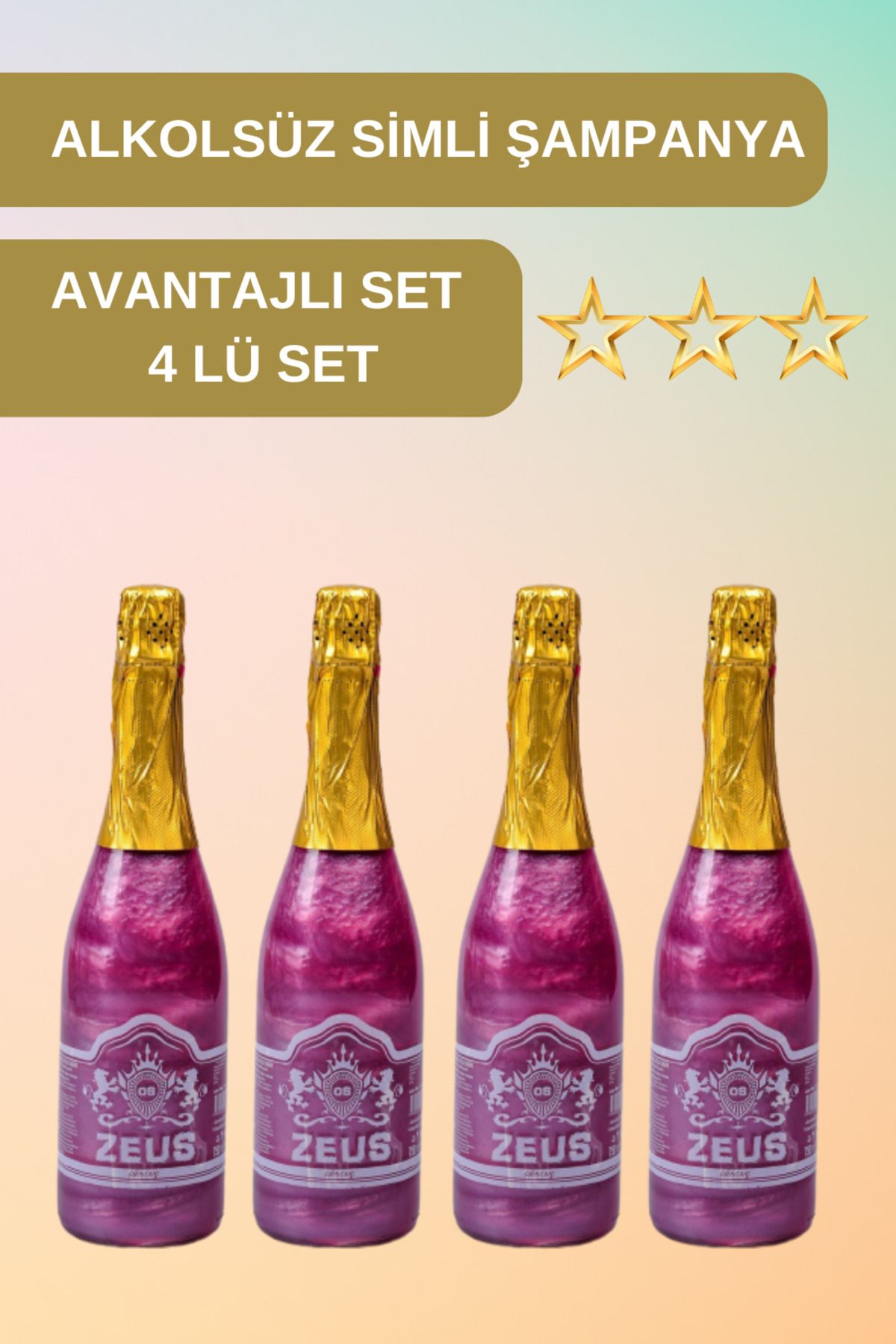 OS ZEUS Avantajlı Paket 4lu Set Simli İçecek
