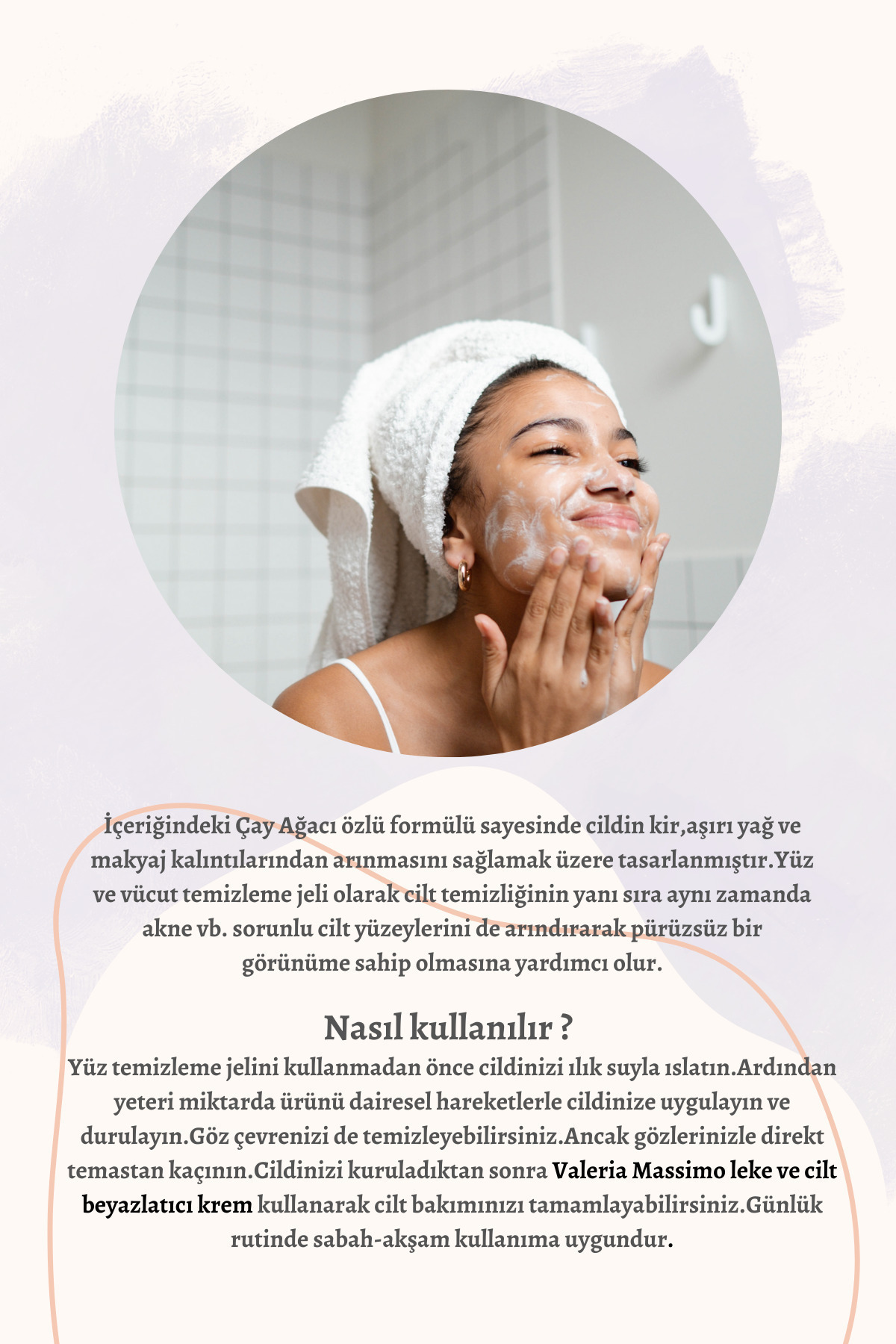 پاک کننده صورت   Valeria Massimo | Çay Ağacı jel اورجینال - تصویر 3