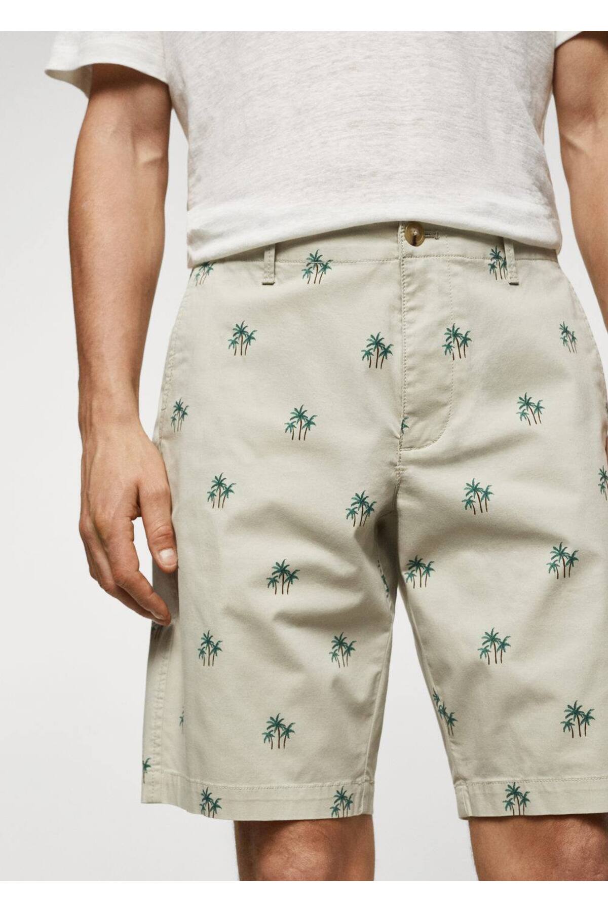 شلوار مردانه بژ منگوMANGO Man | 67090634 اورجینال - تصویر 7