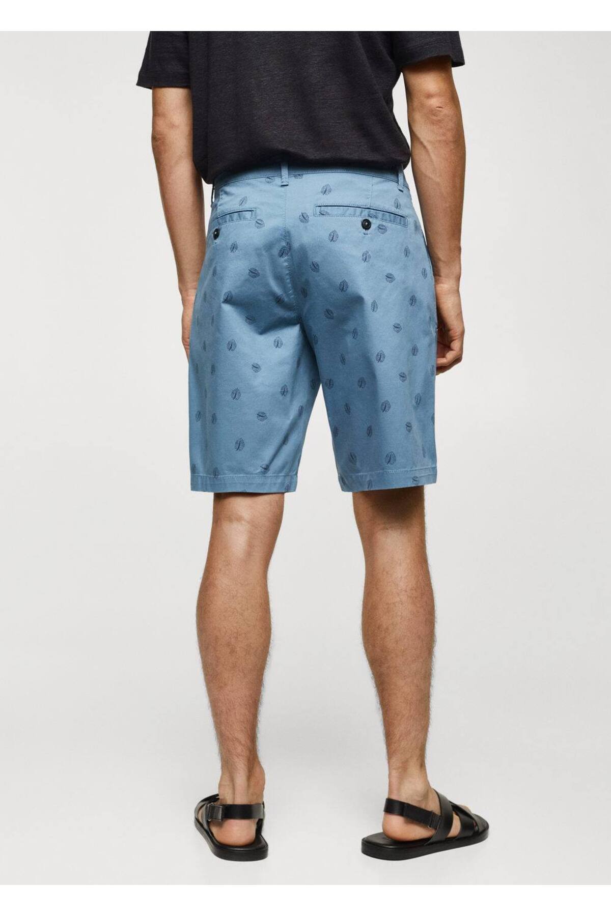 شلوار مردانه آبی منگوMANGO Man | 67090634 اورجینال - تصویر 4