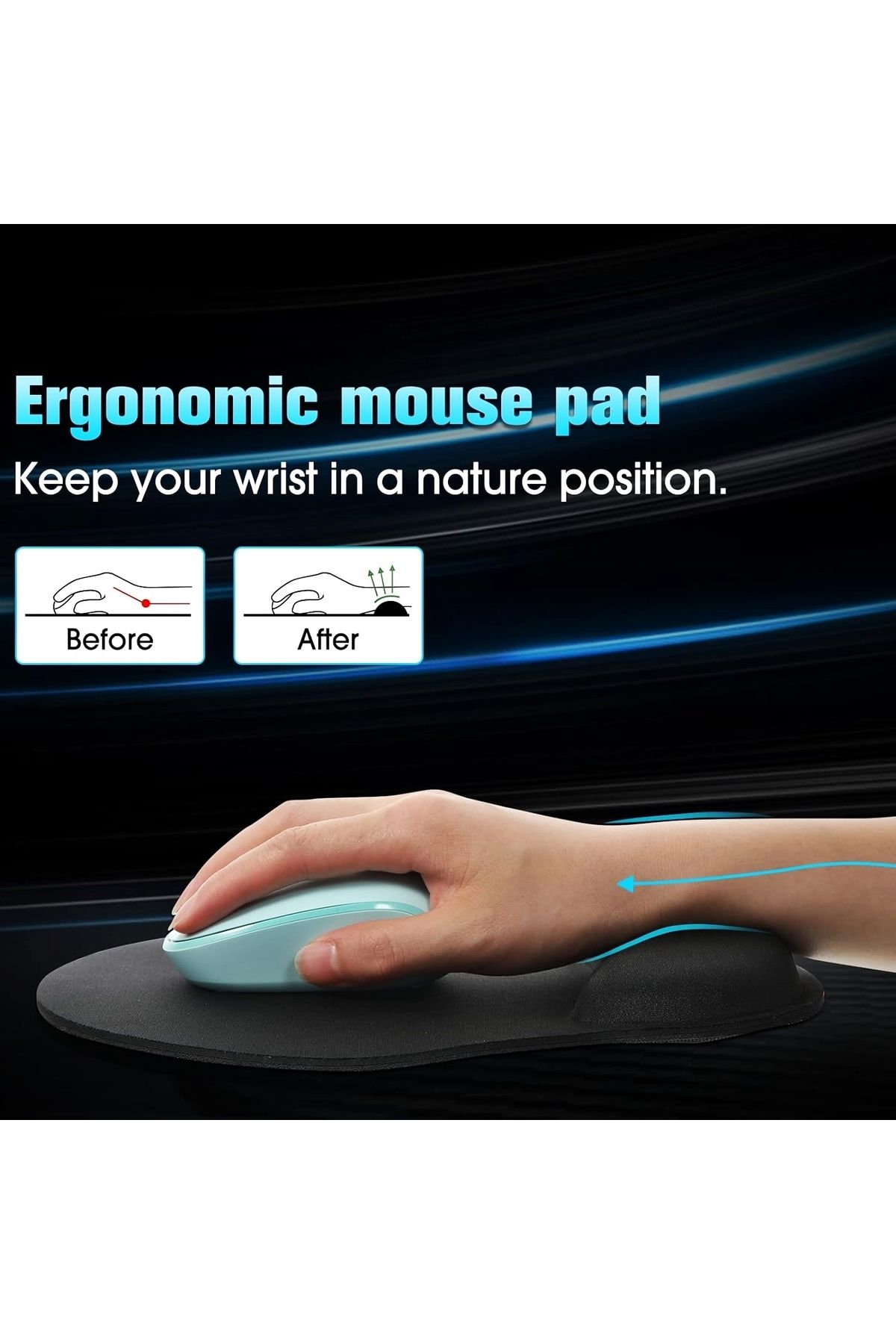 Boldy-Mouse Pad with Wrist Support Non-Slip Mouse Pad Mouse Pad Red Mouse Pad Oval Mouse Pad Non-Slip 1Ad 7
