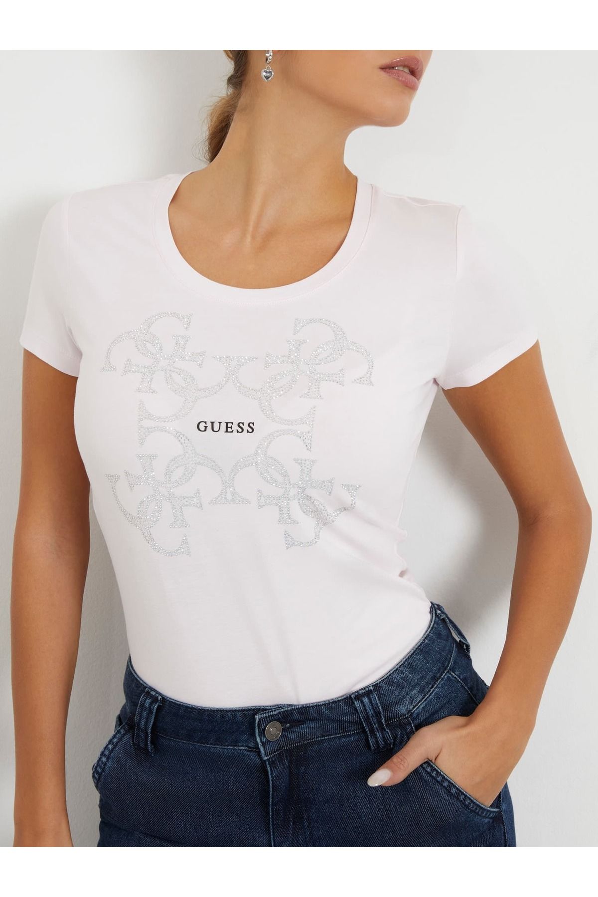Guess 4G آرم زنان تی شرت Slim Fit