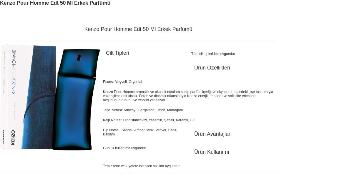 Kenzo pour 2025 homme içeriği