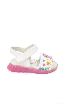 Kız Çocuk Beyaz Işıklı Ortopedik Sandalet SA-BBISIKSND10