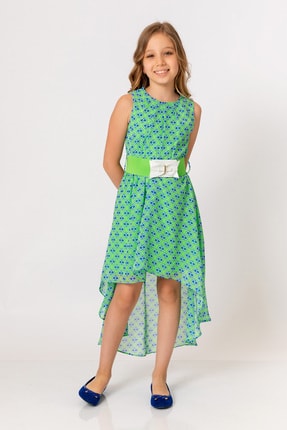 Kız Çocuk Yeşil Elbise 5525