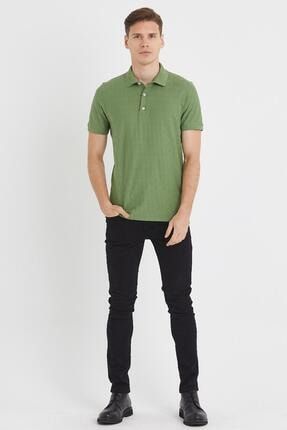 Erkek Yeşil Desenli Polo Yaka T-shirt 186LROM