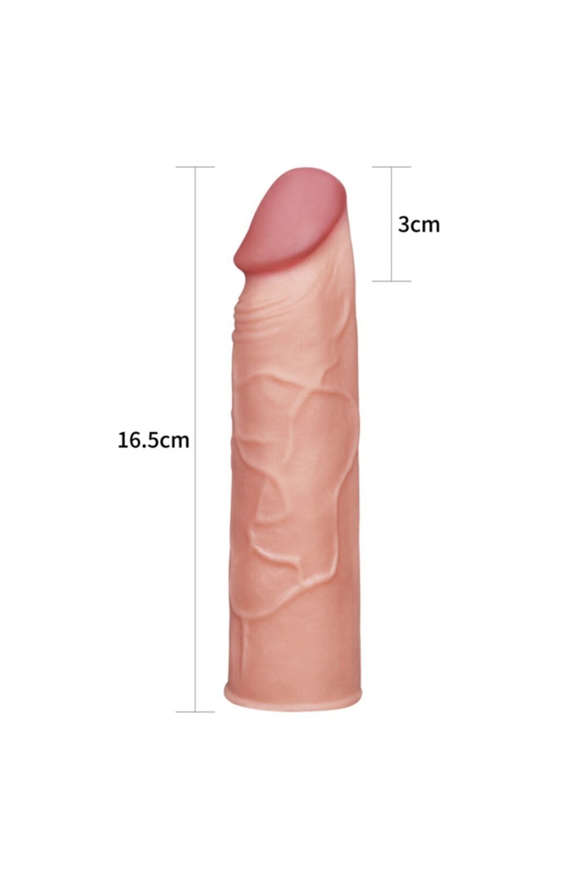 Realistik Dokuda Yumuşak ve Esnek  Uzatmalı Penis Kılıfı 2.5 cm