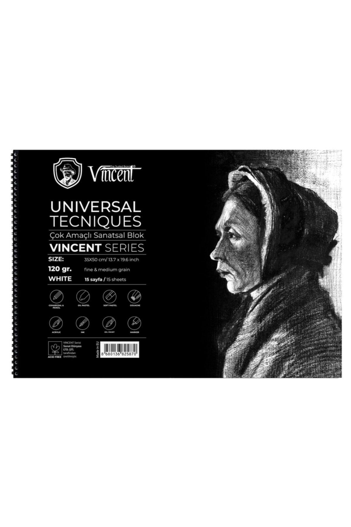 Vincent-Vincent Universal Techniques White 120g 35x50 15 Sheets Multi-Purpose Notebook 1