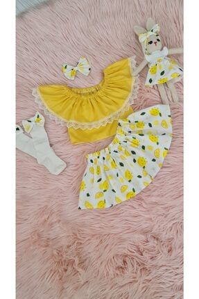 Limon Desenli Sarı Takım Amigurumi Tavşan Oyuncaklı TYC00164920526
