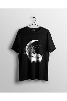 Kara Panter Ve Ay Baskılı Tshirt KS044