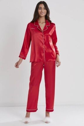 Kadın Biyeli Saten Pijama Takımı PC-1200