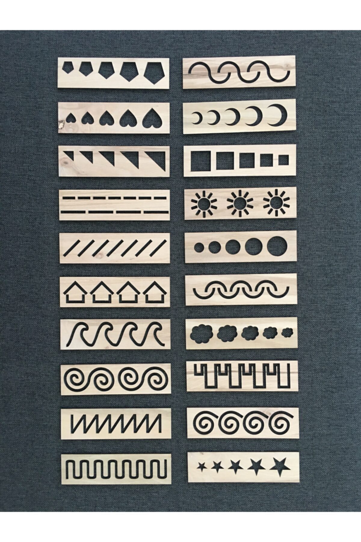 Ahşap Eğitici Çocuk Çizgi Şekilleri 20 Parça