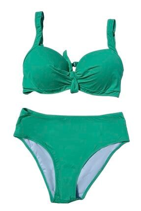 Kadın Büyük Beden Yeşil Bikini Takımı EP21528