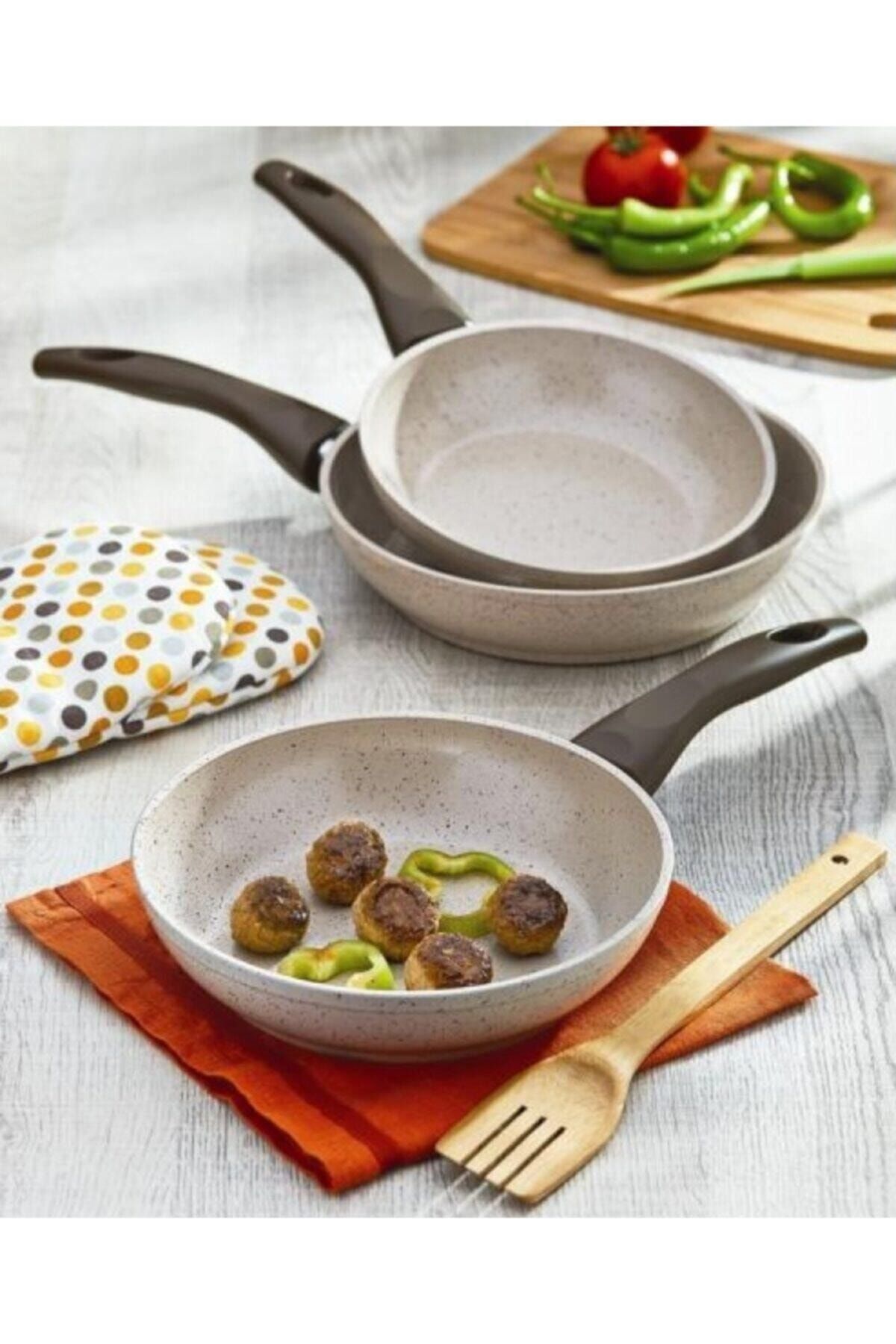 Safran 3 Parça Granit Mini Tava Seti (18cm-20cm-22cm)