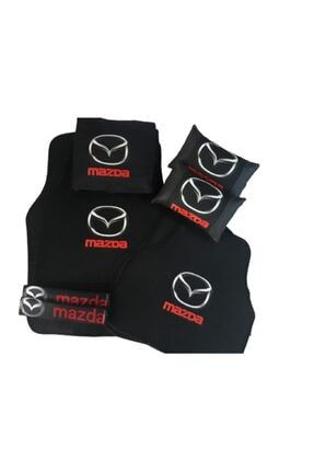 Mazda 323 Siyah Penye Kılıf,kemer Konforu,deri Yastık Ve Halı Paspas Set 4mzdsdkp4-1