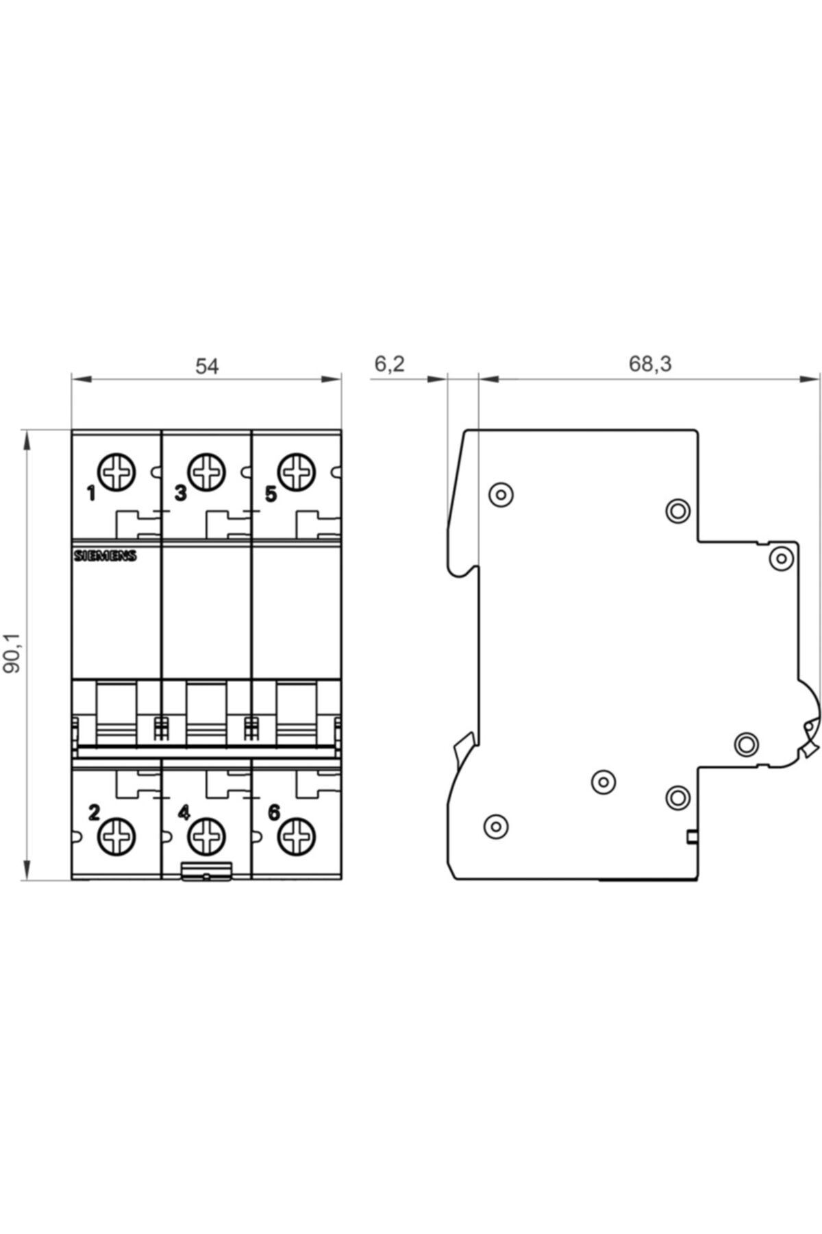Siemens-3 X 32 Ampere Automatic Fuse with Switch C1 32a 6ka 2