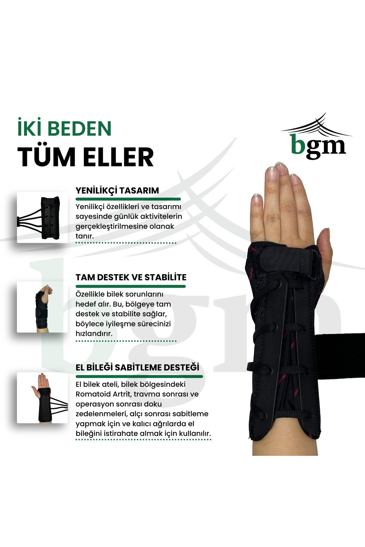 bgm-High Quality Static Hand Wrist Splint - Metal Support, Duplex Stretch 5