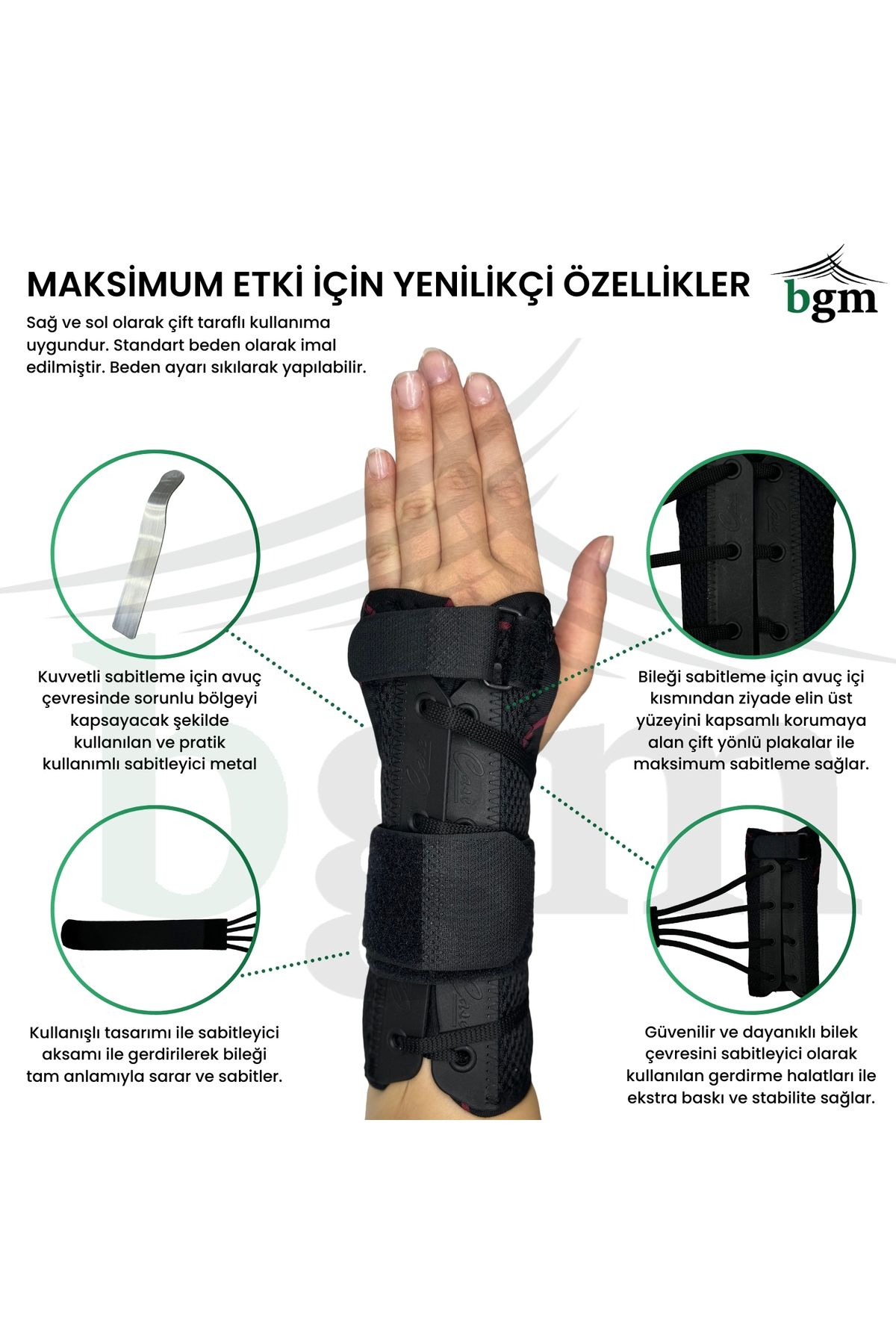 bgm-High Quality Static Hand Wrist Splint - Metal Support, Duplex Stretch 6
