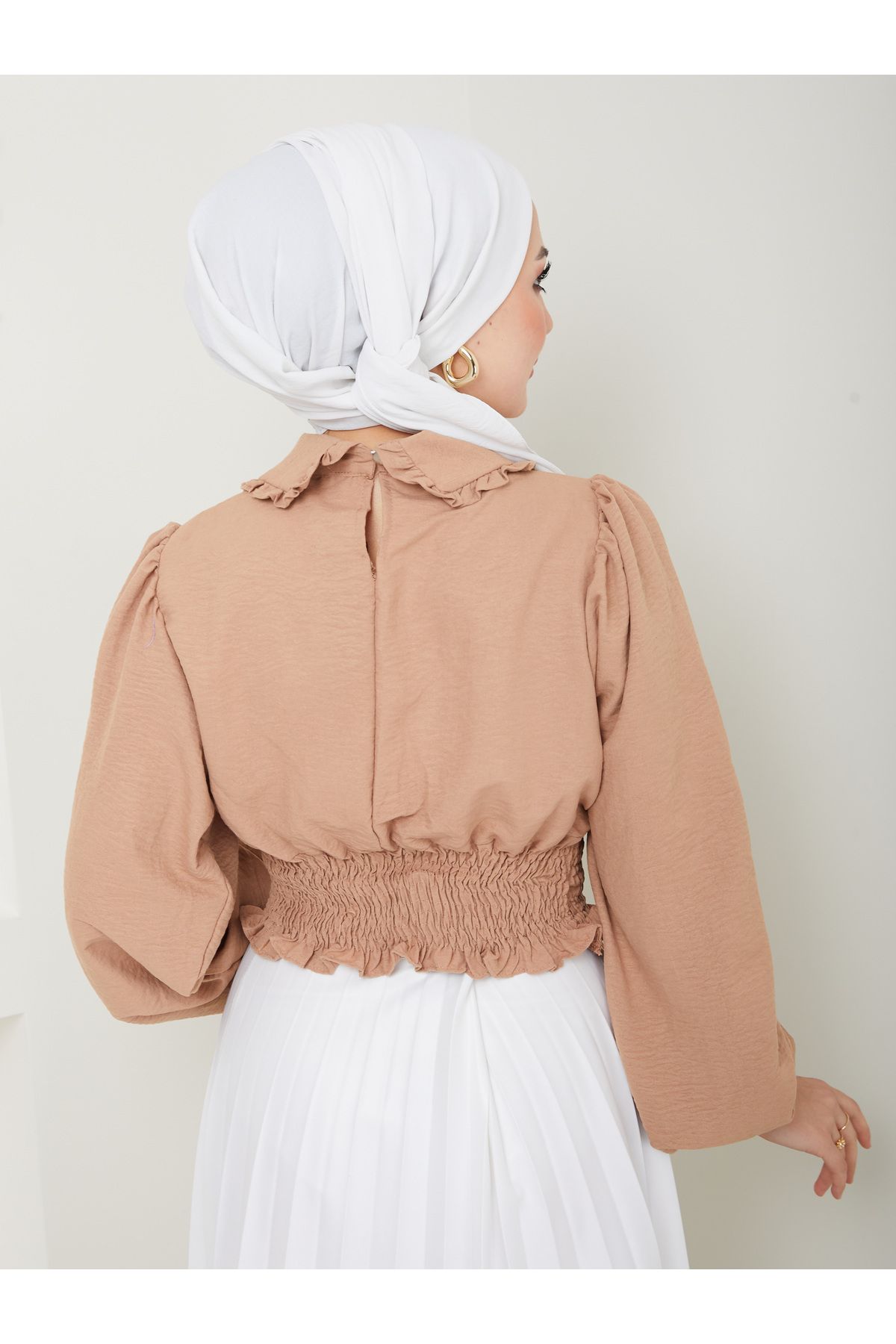 VOLT CLOTHİNG-Damen Ayrobin Hijab-Bluse mit Babykragen 7