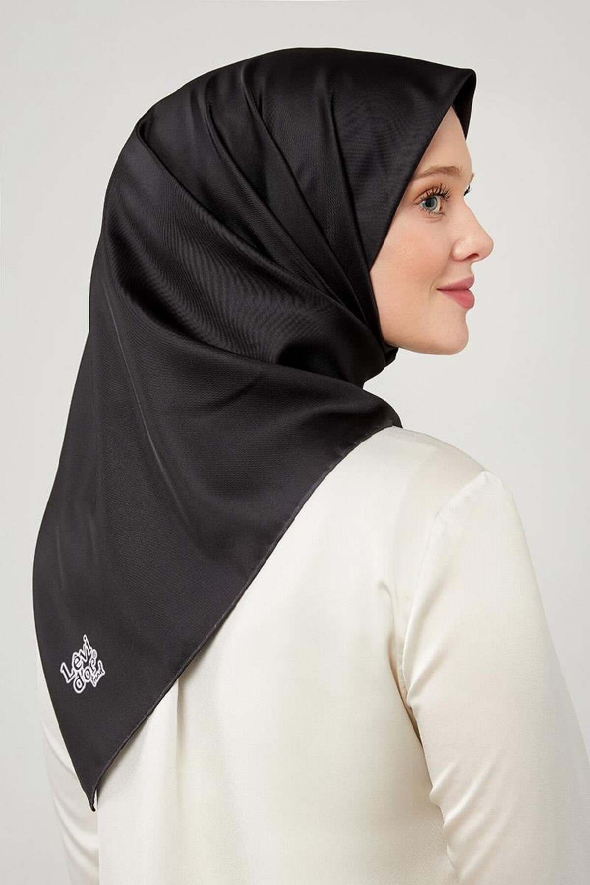 روسری مشکی Twill Trend Color اورجینال Levidor