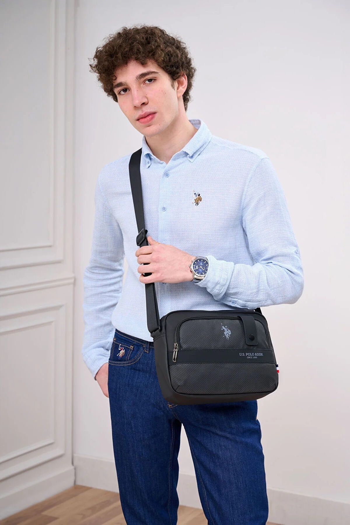 کیف شانه ای اسن 24538 US Polo Assn BLACK U.S. Polo Assn.