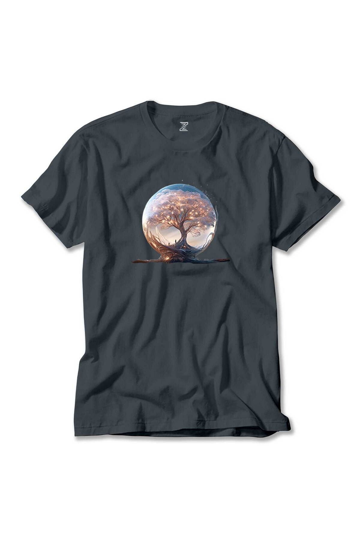 Z zepplin Tree Growing In Snow Gobe Smoke Color Tricou Unisex - L