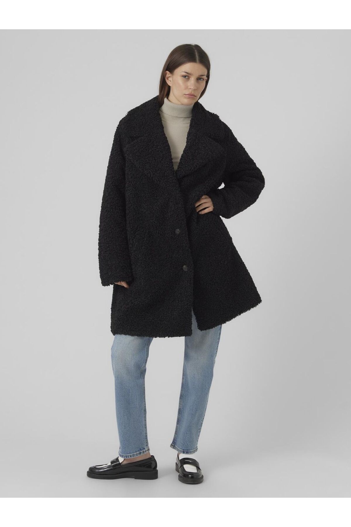 Vero Moda Teddyfell Mantel VMKYLIE AW23 TEDDY COAT BOOS- Trendyol