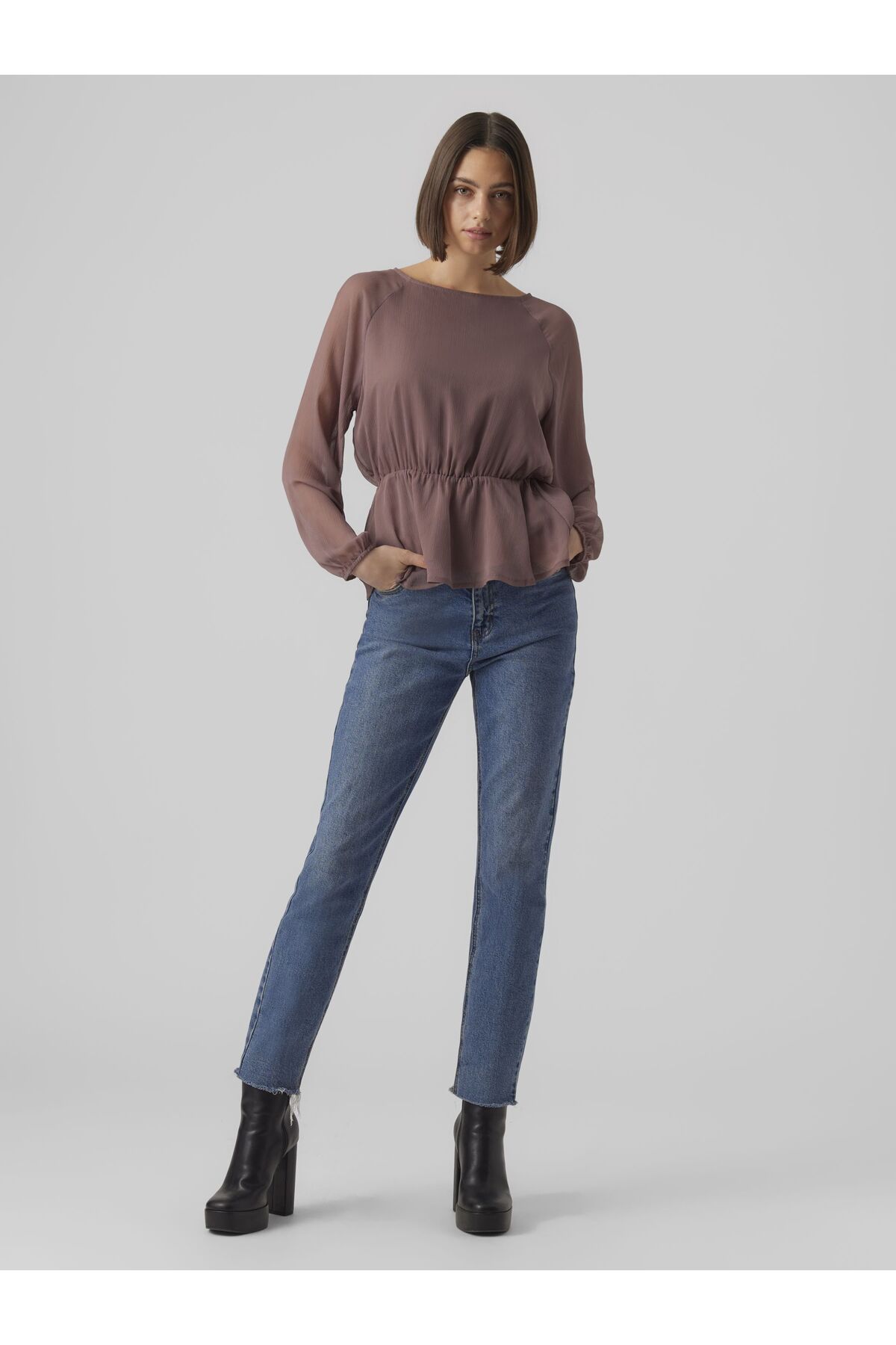 Vero Moda-Schößchen VMMALLY LS KAYIK YAKA BLUZ VMA EXC ile Top 4