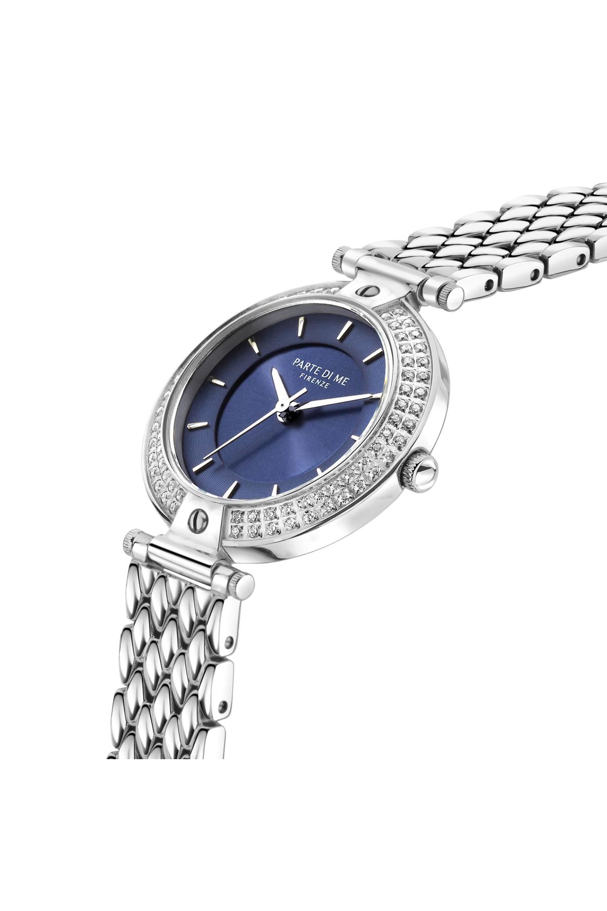 Parte di Me-Orologio Rond Damenuhr Silberfarben und Blau PDM09012 4