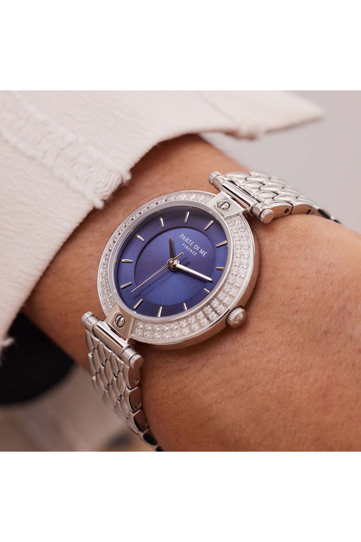 Parte di Me-Orologio Rond Damenuhr Silberfarben und Blau PDM09012 3