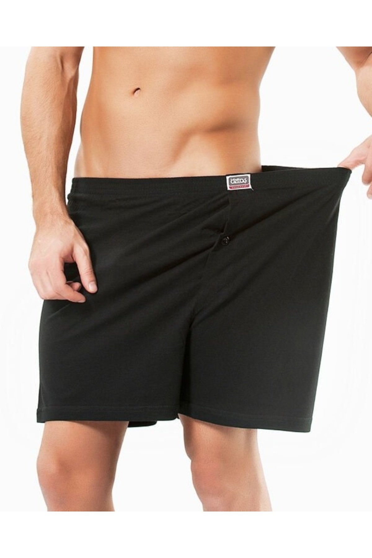 by İGP Siyah Büyük Beden %100 Pamuklu Erkek Rahat Boxer Külot