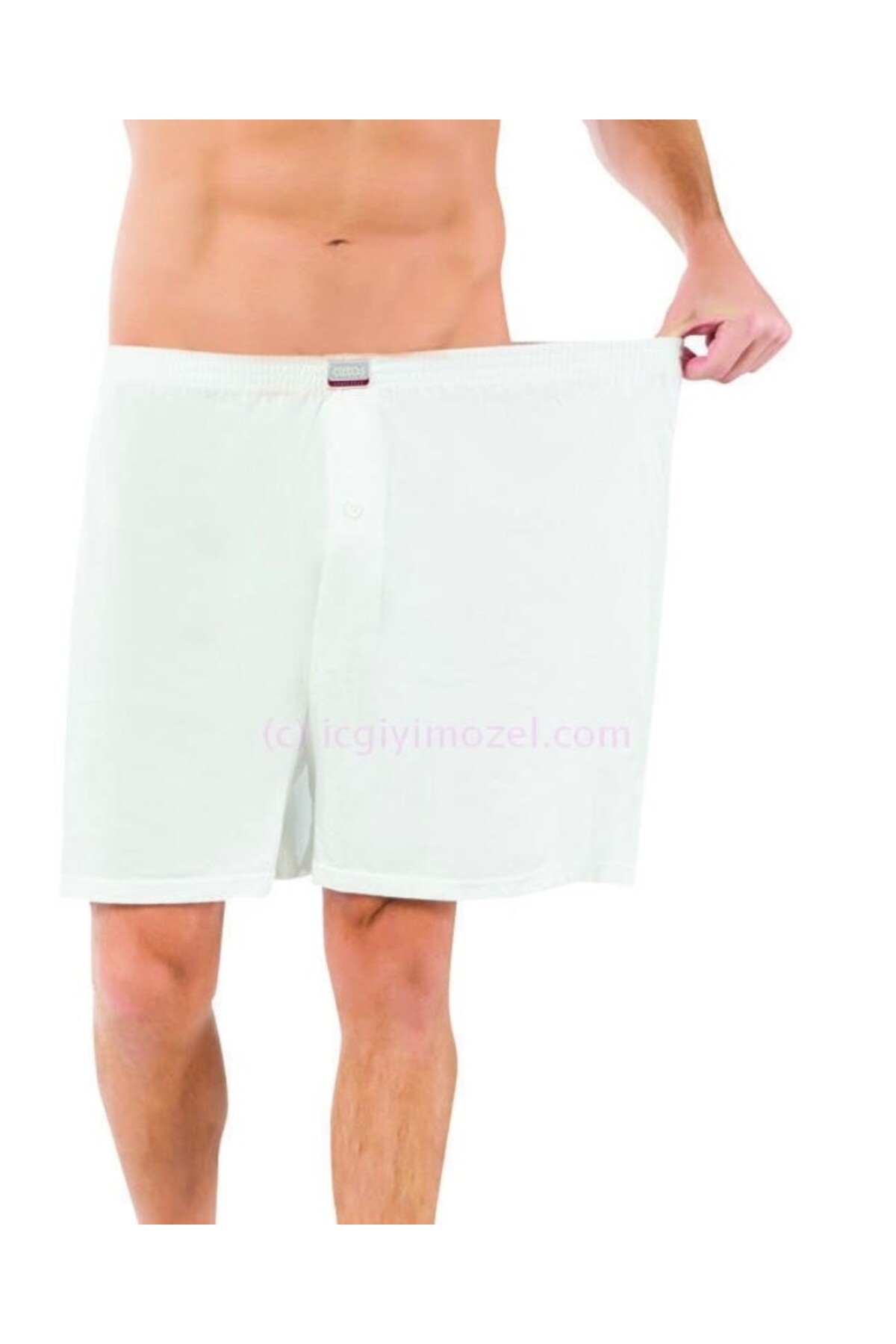 by İGP Beyaz Büyük Beden Battal %100 Pamuklu Erkek Rahat Boxer Külot