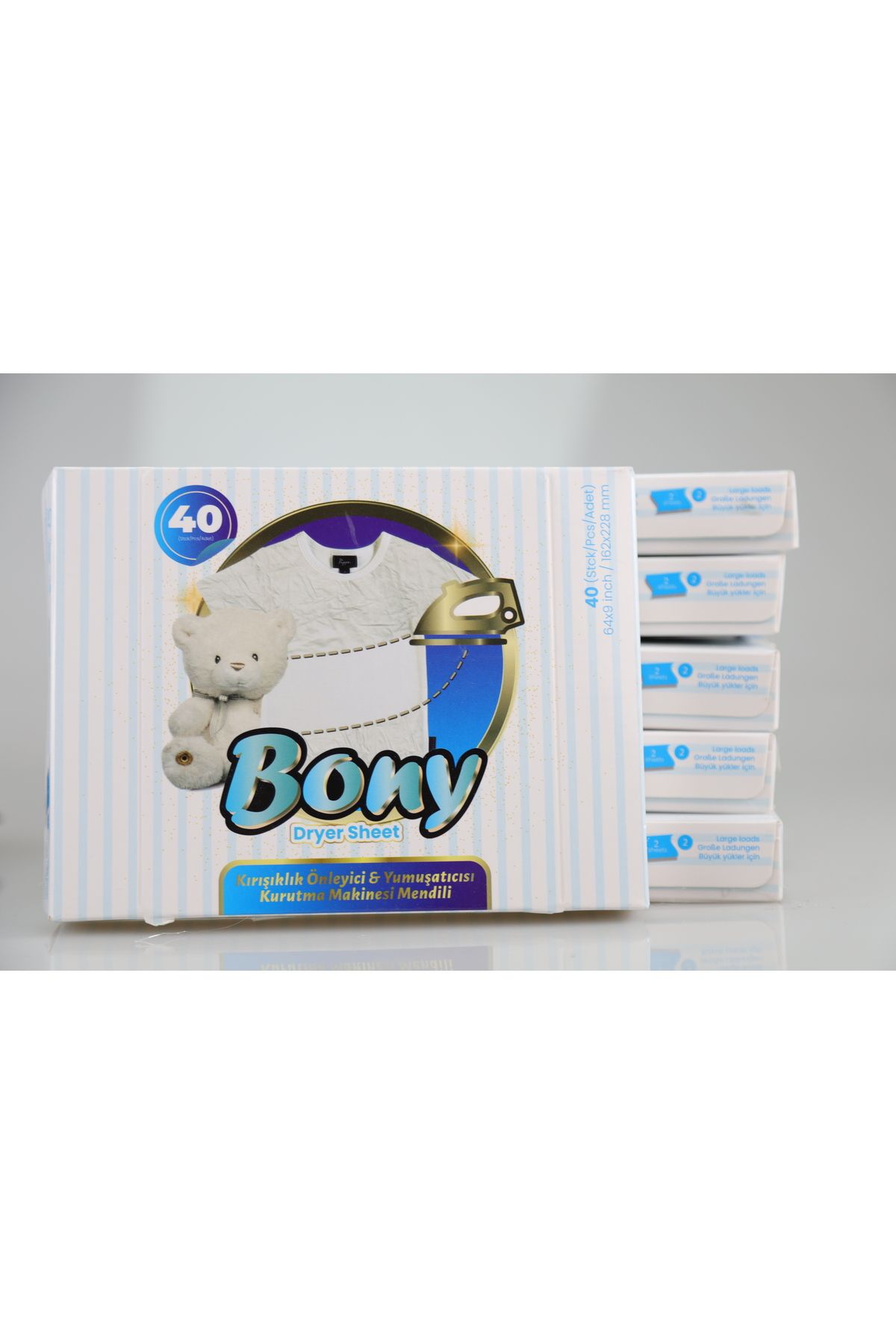 bony Dryer Sheet Kırışkılık Önleyici Yumuşatıcısı Kurutma Makinesi Mendili 40 Adet