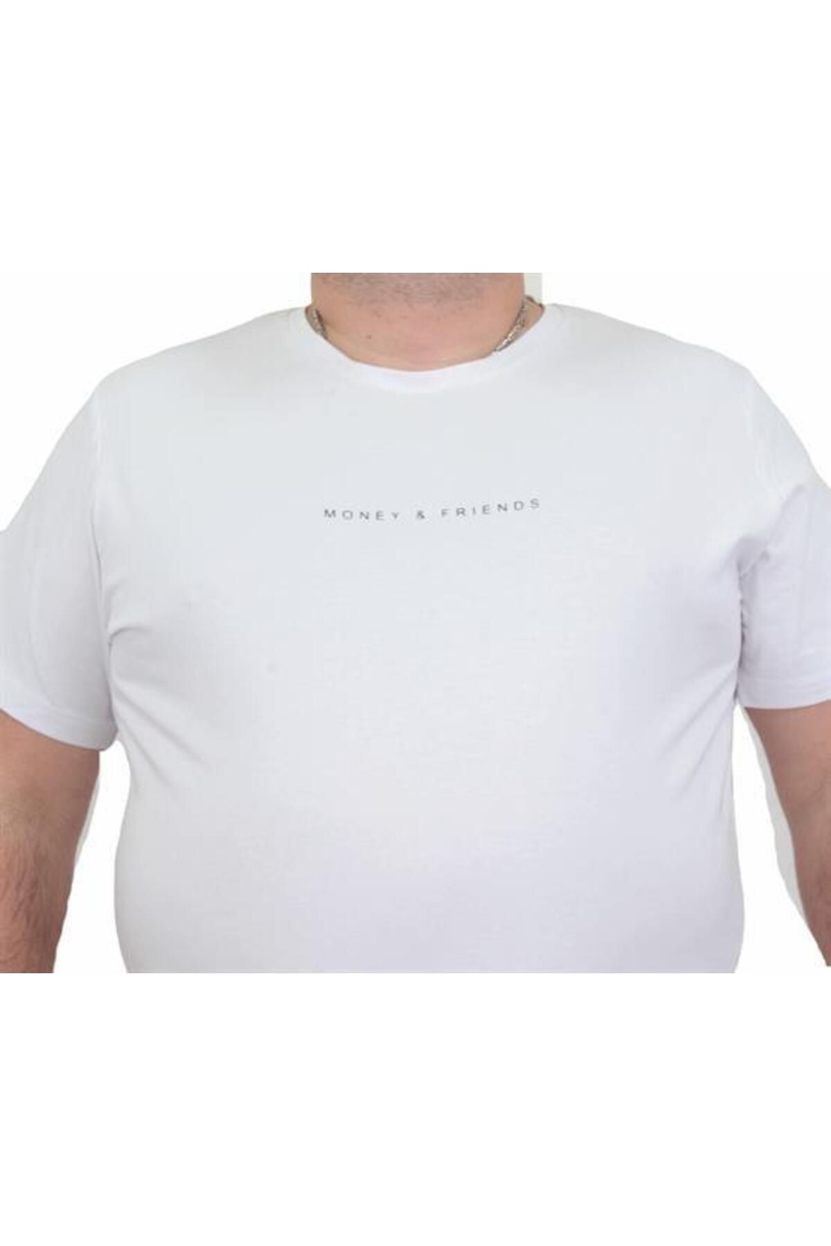 Starbattal-Tricou pentru bărbați, mărime mare, cu decolteu, bogat 24134 ALB 3