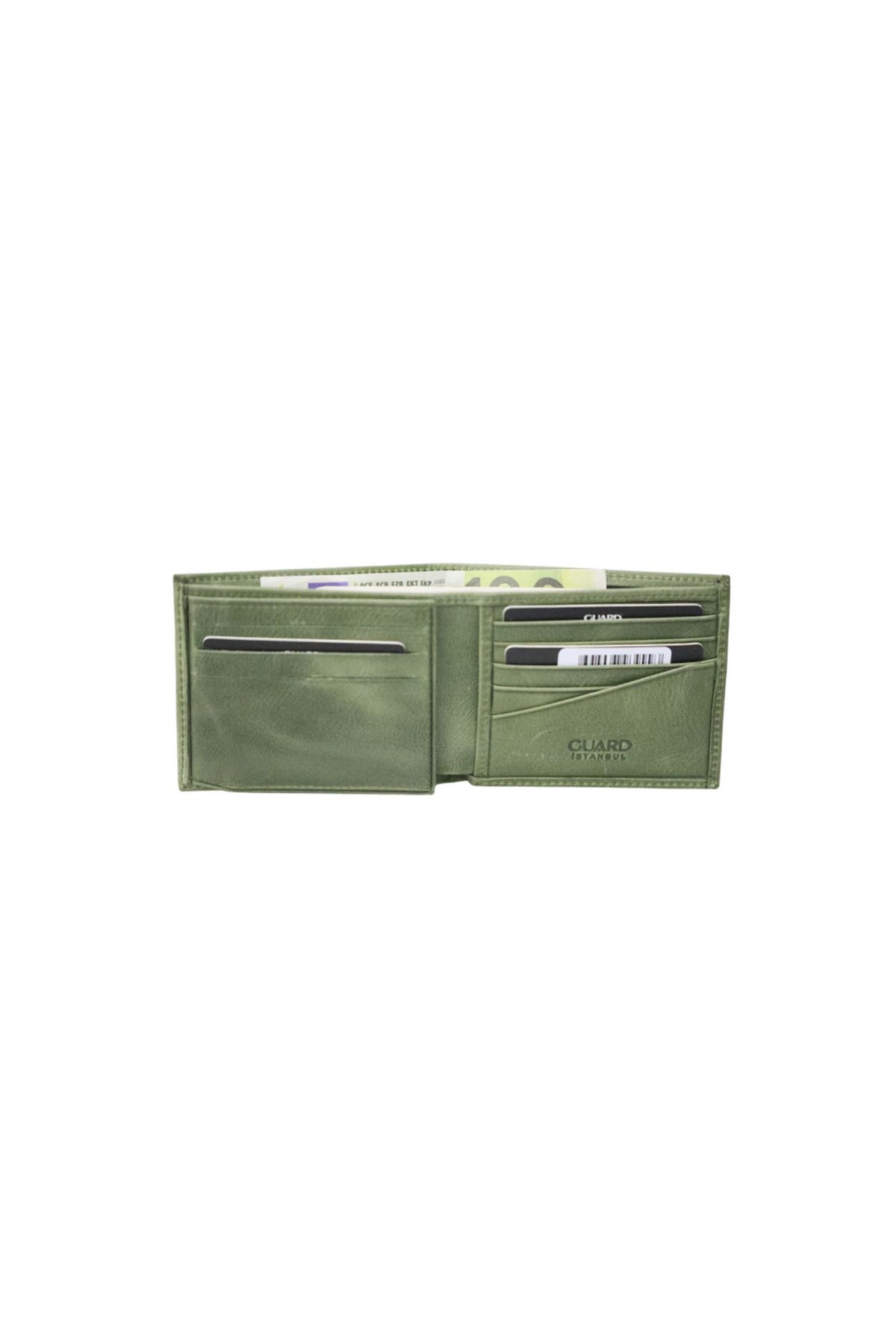 GUARD-Green Tiguan Crazy Leather Horizontal Model Men's Wallet 3