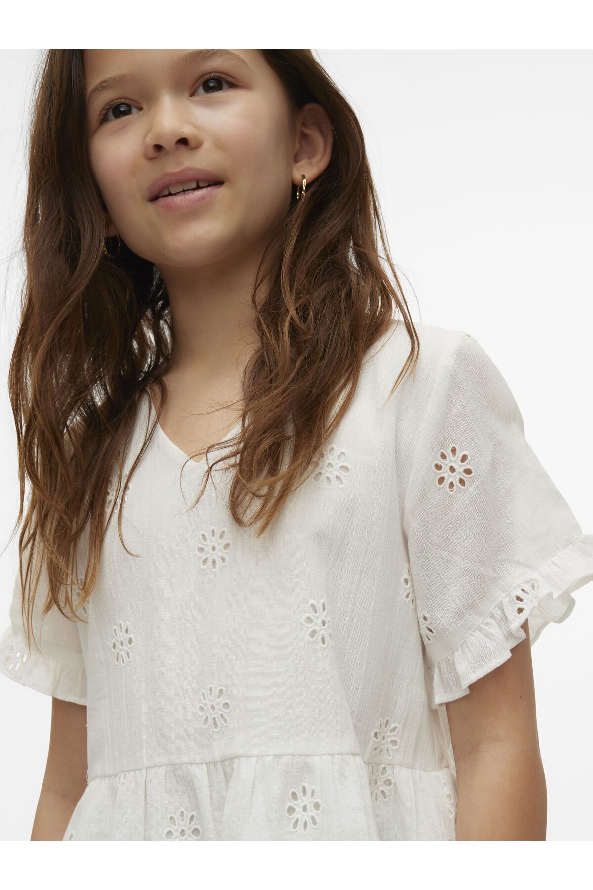 Vero Moda Girl-Top Schößchen VMMAJA SS BRODERIE ANGLAISE TOP WVN GIRL 3