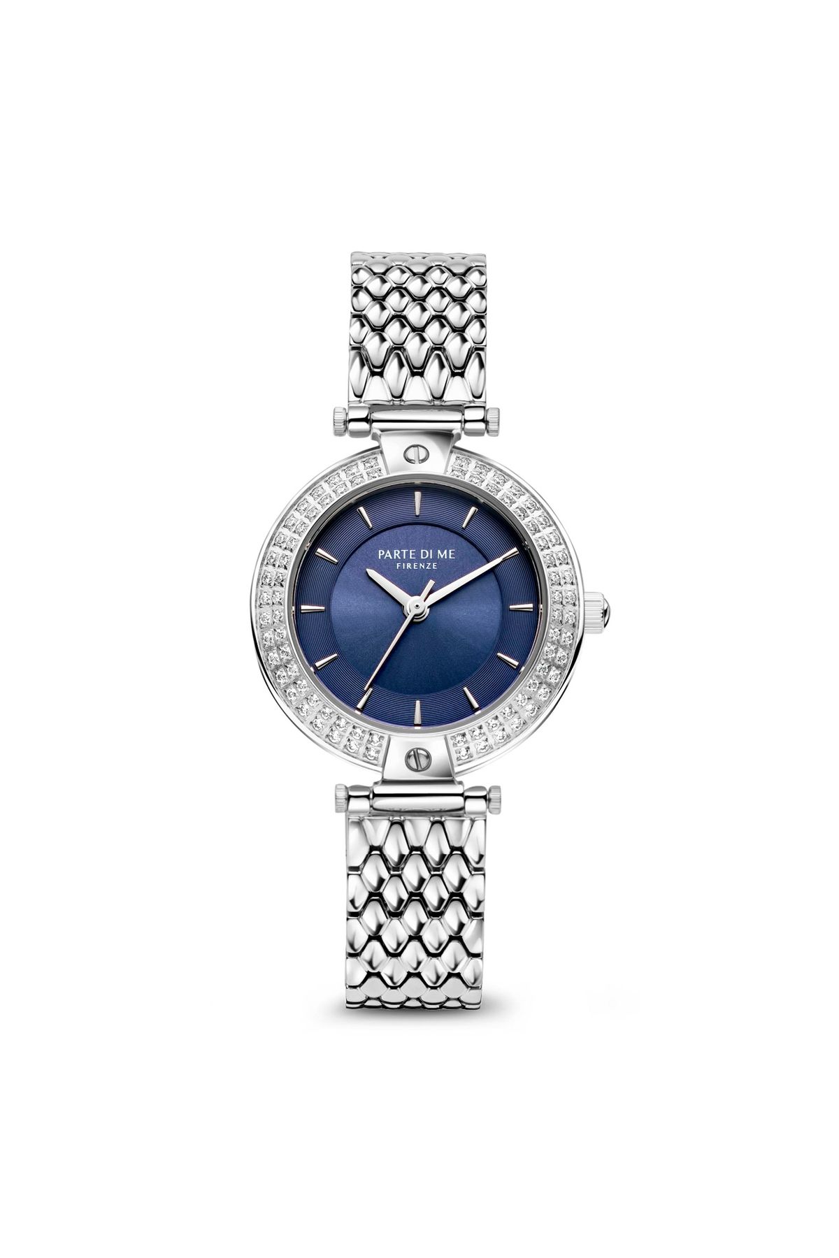 Parte di Me-Orologio Rond Damenuhr Silberfarben und Blau PDM09012 1