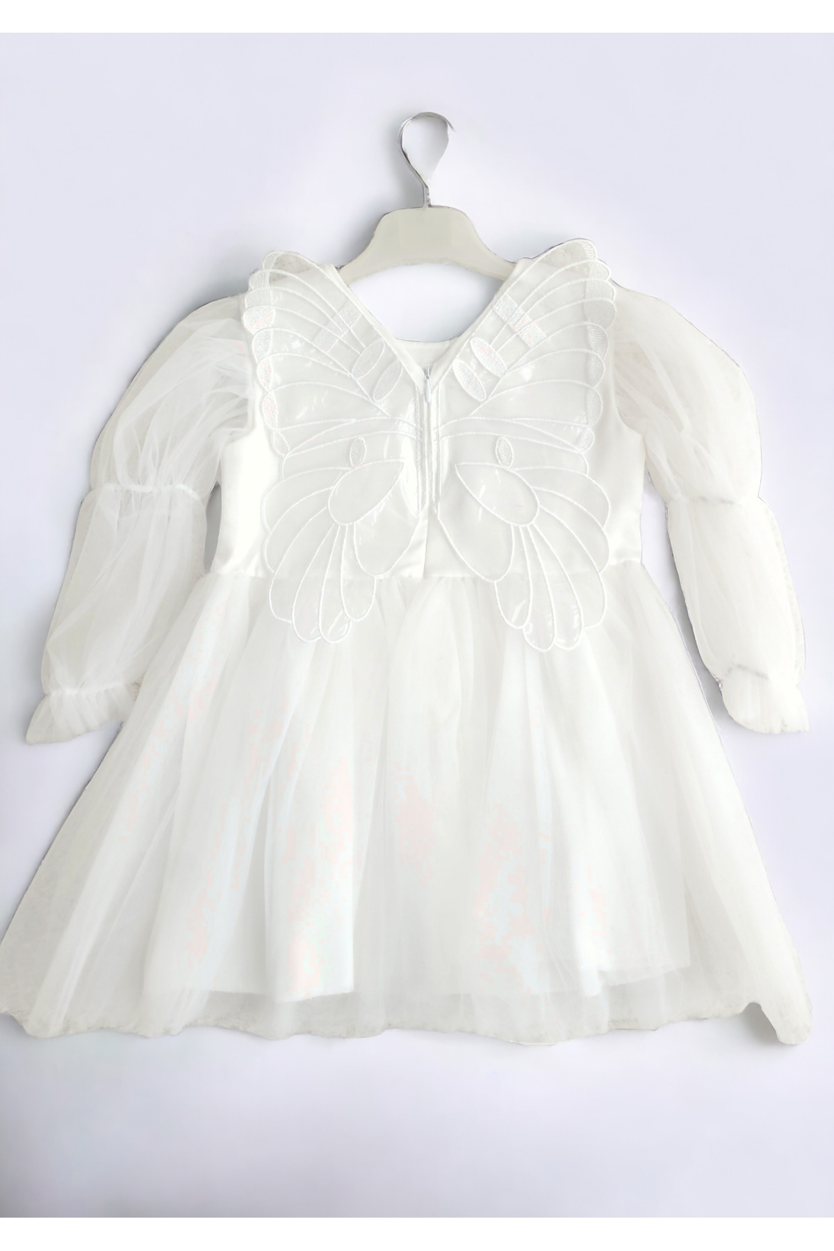 Fairy Butterfly Long Sleeve Girl Tulle Butterfly Detailed Special Day Birthday Fairy Dress
