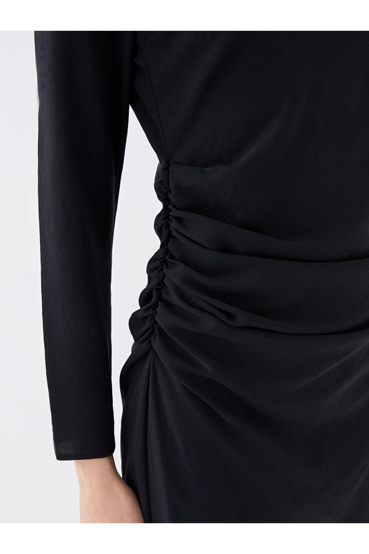 LCW Vision Bisiklet Yaka Düz Uzun Kollu Kadın Bodycon Elbise