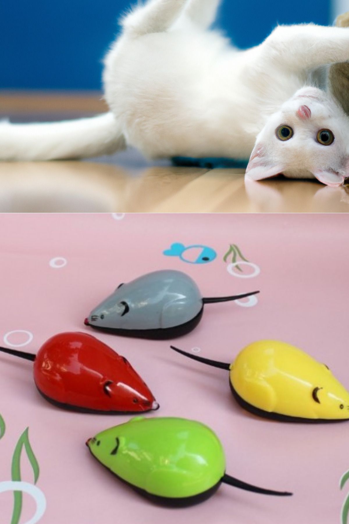 Modo Di Bellezza-Pull Cat Toy Drop Shape Colorful Mouse 2