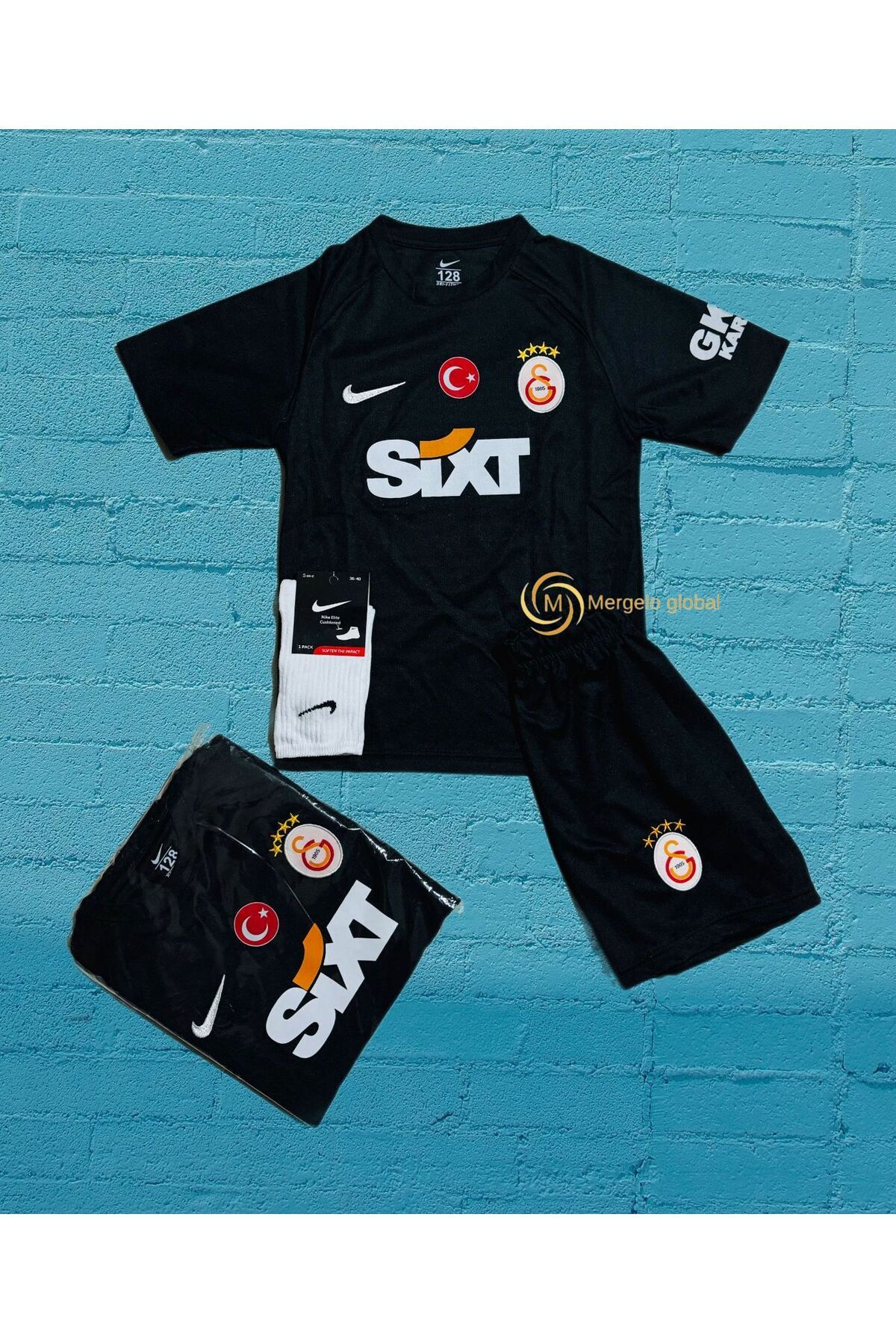 ZİLONG .gâlât.âsâ.rây Siyah 2023/24 Sezon Çocuk Futbol Forması 3'lü Seti