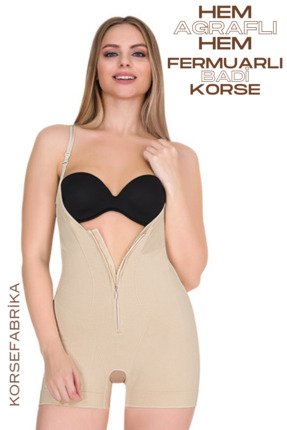 KORSEFABRİKA Agraflı Ve Fermuarlı Kısa Paça Incelten Zayıflatan Toparlayıcı B...