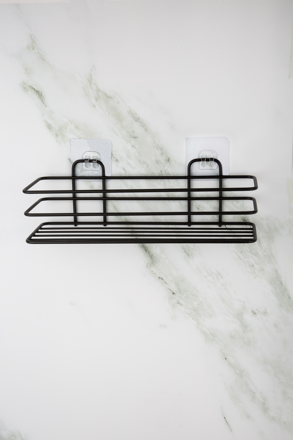 UG Home Yapışkanlı Banyo Duş Rafı Siyah Baharatlık Tutucu Baharatlık Standı