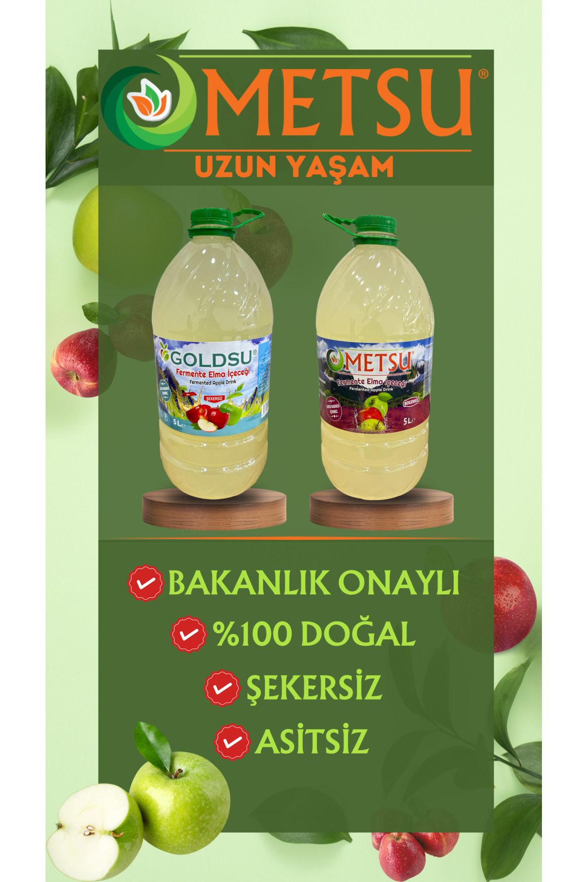 METSU VE GOLDSU FERMENTE ELMA İÇECEĞİ