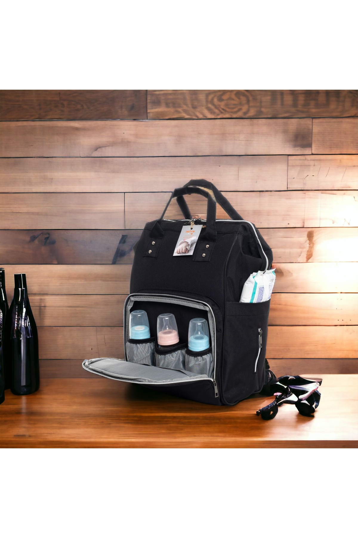 sahra bebek 2’Lİ DOĞUM SETİ (LEKE TUTMAZ SU GEÇİRMEZ BEBEK BAKIM SIRT ÇANTASI VE %100 PAMUK HASTANE ÇIKIŞI) fotoğrafı 6 (önizleme)