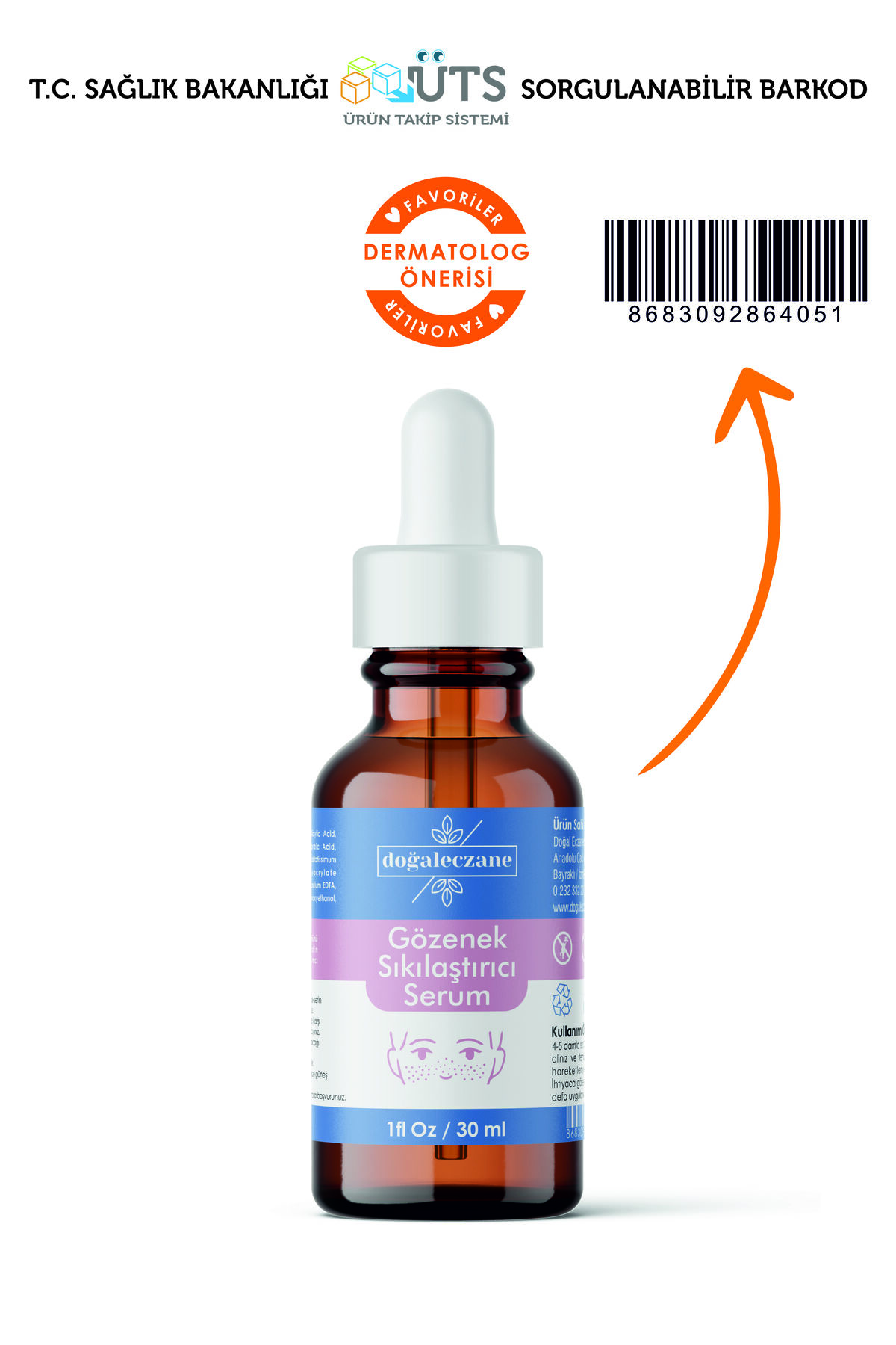 Gözenek Arındırıcı ve Sıkılaştırıcı bakım Serumu 30 ml — PGS/GZNKBKM — تصویر 2 از 4