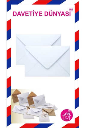 zarf dünyası Davetiye Zarfı 11,4 cm  x 16,2 cm 1. Hamur 90gr 500 Adet Düğün N...