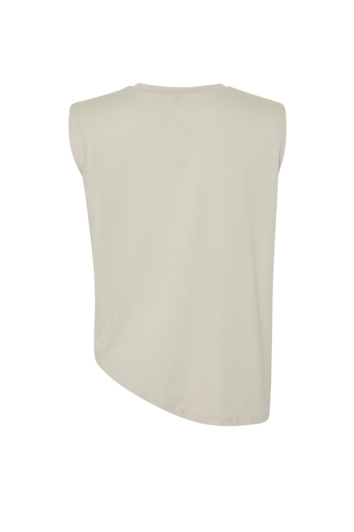 Trendyolmilla  Taş More Sustainable %100 Pamuk Etek Ucu Asimetrik Bisiklet Yaka Örme T-Shirt TWOSS24TS00156 - Görsel 8